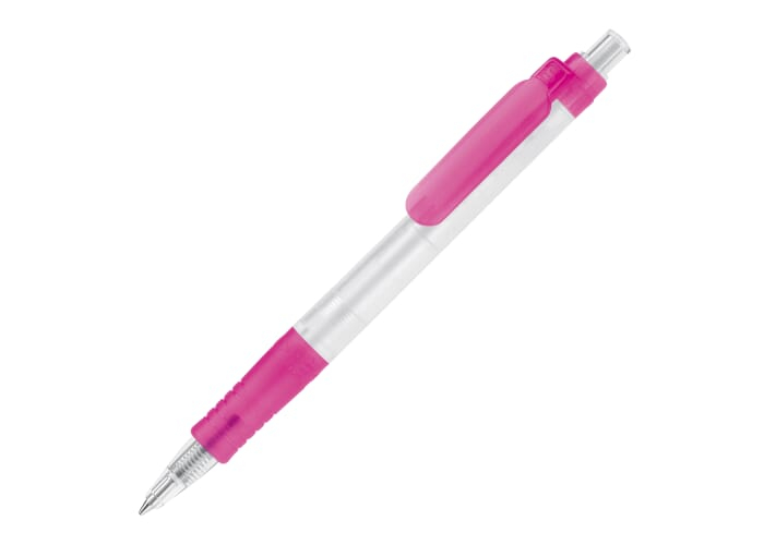 Stylo bille publicitaire biodégradable - Vegetal Pen Clear Ecru / Rose